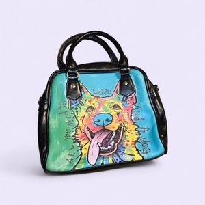 Colorful Dog Print Handbag